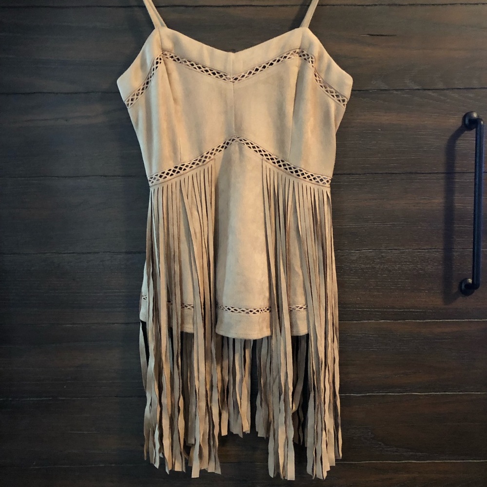 NWOT Nashville Boutique Suede Fringe Top